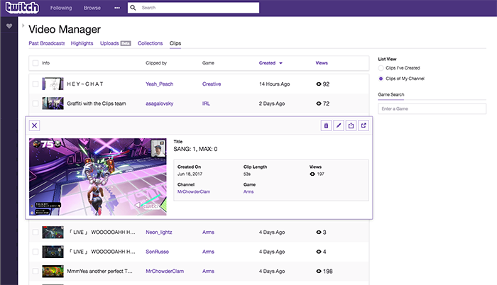 twitch.tv clip manager